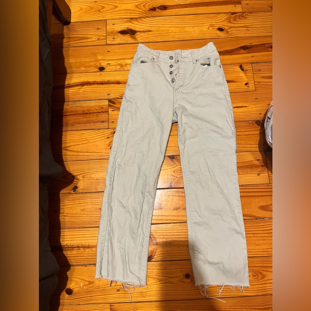 S.O.N.G boyfriend style jeans. Light green color. Size 3. Great condition.